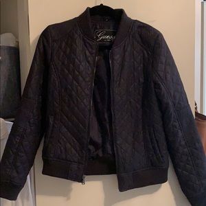 Guess vintage quilted bomber jacket size M navy